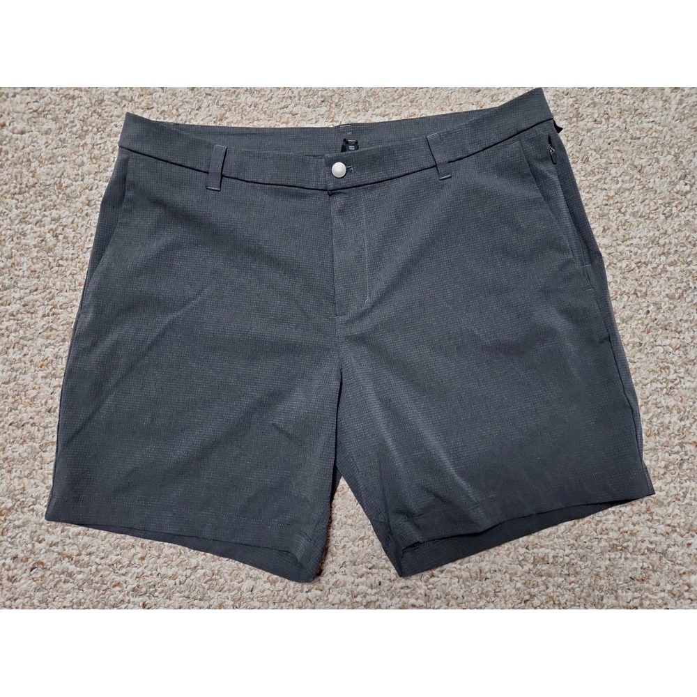 Lululemon Mens Commission Chino Shorts 38 Charcoal Gray Golf Athletic LM7ARWS